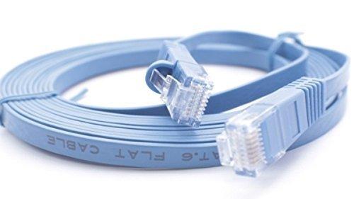 ACL 10 Feet RJ45 Ultra Premium 32AWG Cat6 (550 MHZ) Flat Ethernet Cable, Blue