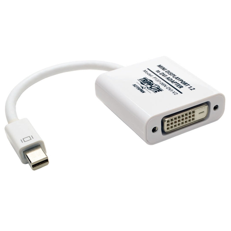 Tripp Lite Keyspan Mini DisplayPort to DVI Active Cable Adapter, MDP 1.2, MDP to DVI (M/F), 1080p, MDP2DVI, 6-in. (P137-06N-DVI-V2), Standard (6")