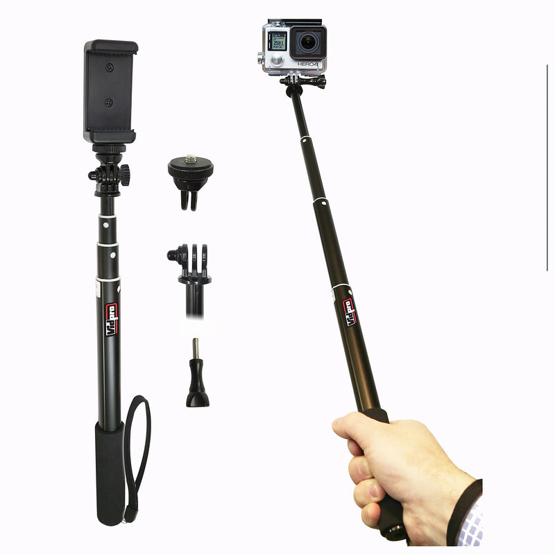 Vidpro MP-20 Action Pole - Lightweight 36-inch Extendable Aluminum Monopod Collapses down to 10 inches Includes Integrated Mount for GoPro Phone Clamp and Tripod Adapter Perfect for Cameras Camcorders and DSLRs