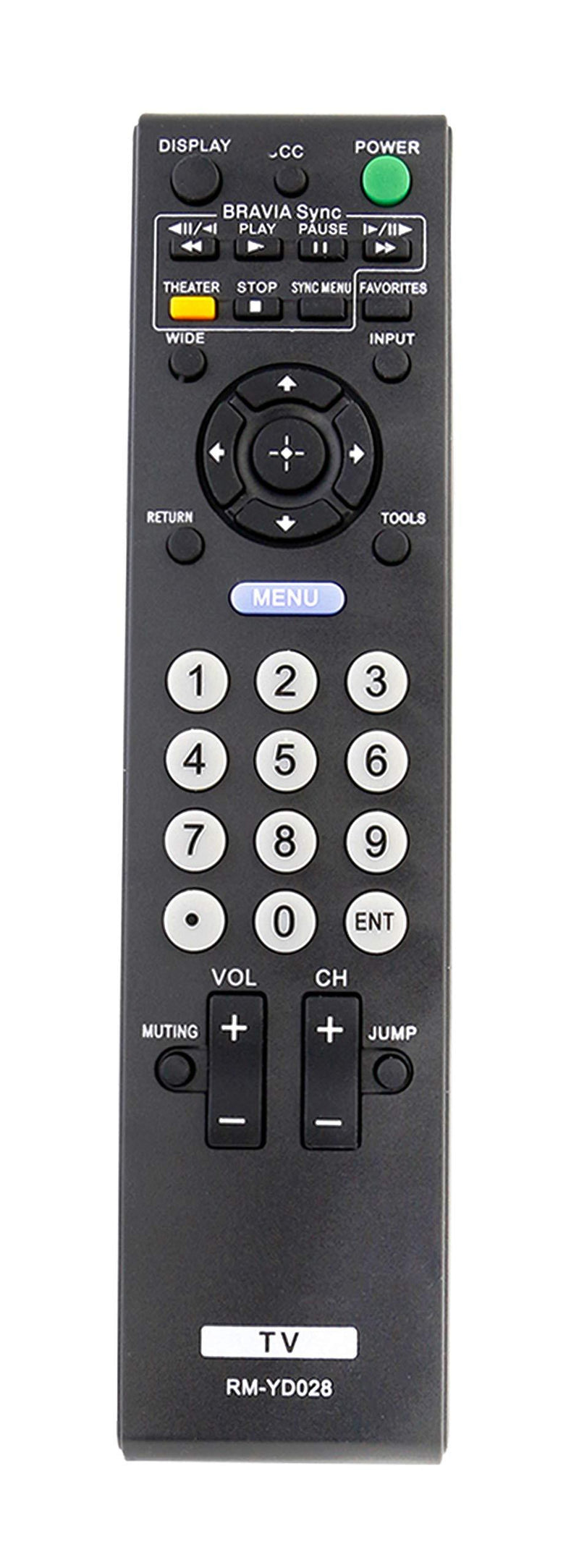 New Rm-yd028 Replaced Remote Fit for Sony Bravia Kdl-46ve5 Kdl-46vl150 Kdl-52s5100 Kdl-52v5100 Kdl-52ve5 Kdl-52vl150 Kdl-55v5100 Klv-32s510a Klv-40s510a Klv-40sl50a Klv-46s510a Klv-52s510a Tv