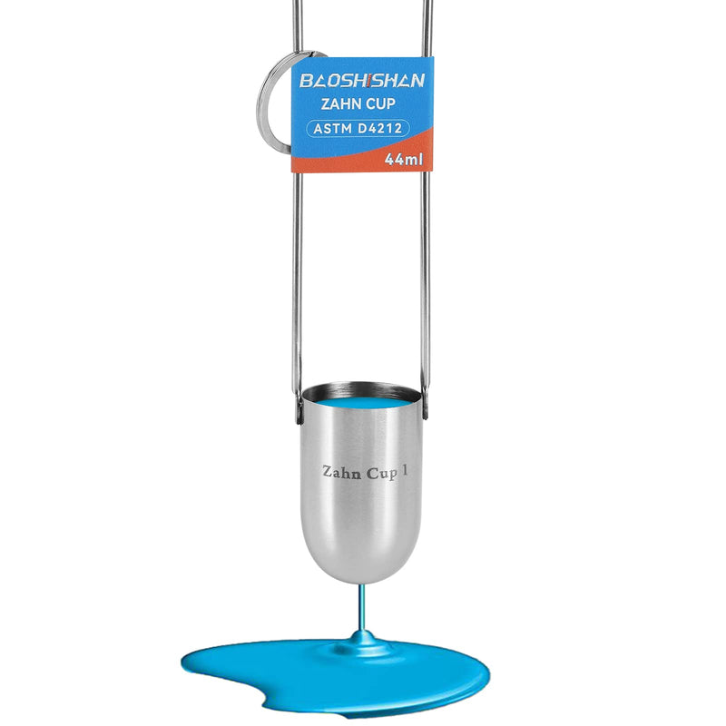 BAOSHISHAN NO.1 Zahn Cup Viscosity Cup #1 Dip Type 44ml Stainless Steel Viscometer Flow Cup for Paint Finishes Oil Dye Sauce Honey