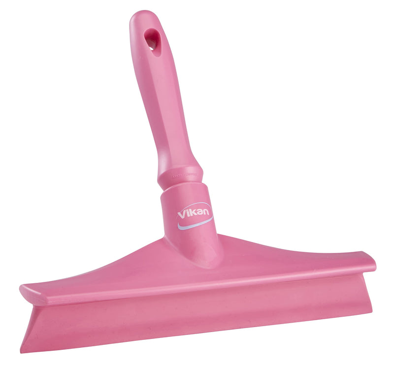 Vikan 71251 Rubber Polypropylene Frame Bench Single Blade Squeegee, 10", Pink 7125