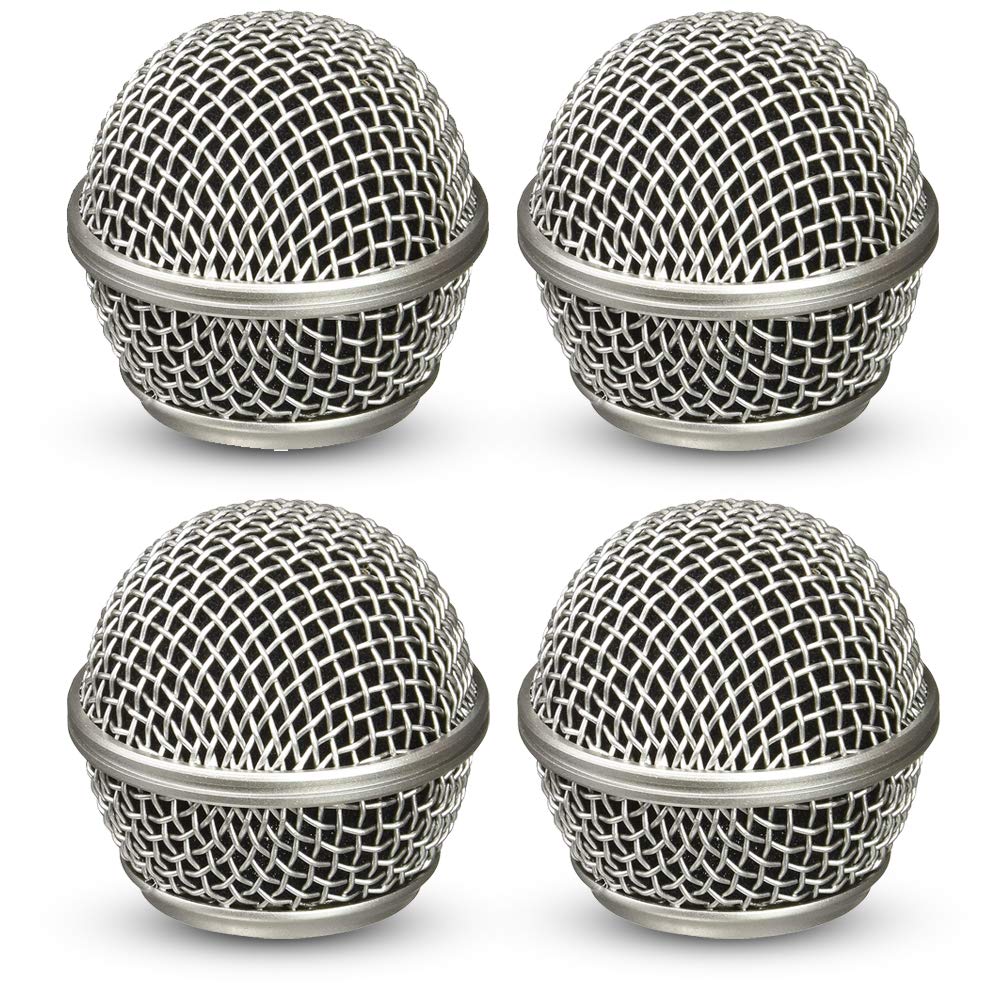 Performance Plus SM58 Style Brushed Nickel OEM Replacement Microphone Grille Pack Of 4 (M58S-4) 4 Pack - Nickel