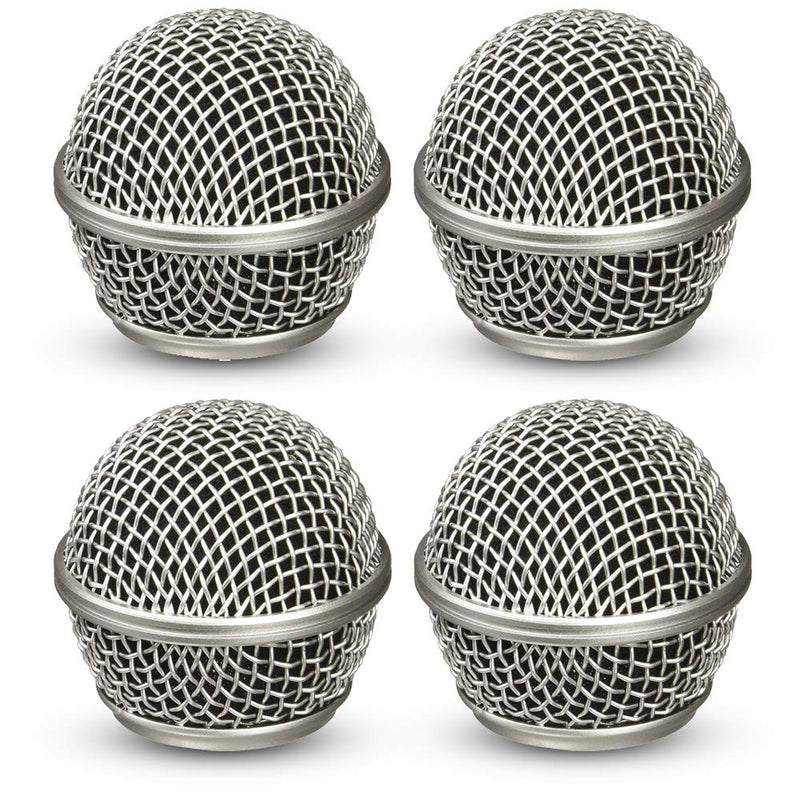 Performance Plus SM58 Style Brushed Nickel OEM Replacement Microphone Grille Pack Of 4 (M58S-4) 4 Pack - Nickel