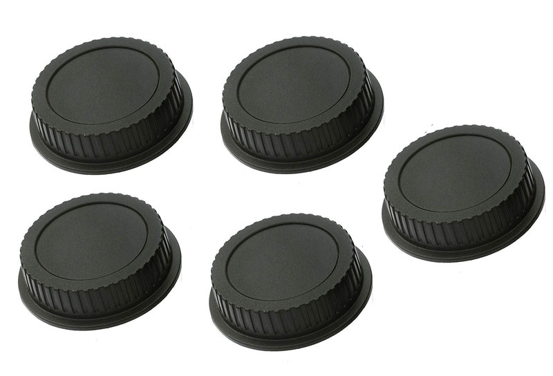 (5 Packs) Fotasy Rear Lens Cover Cap for Canon EOS EF Lens, Canon EF Efs Mount Lense Rear Cap, Canon EF Dust Cap Cover, EF Lens Rear Cap, CEFR_5, Black