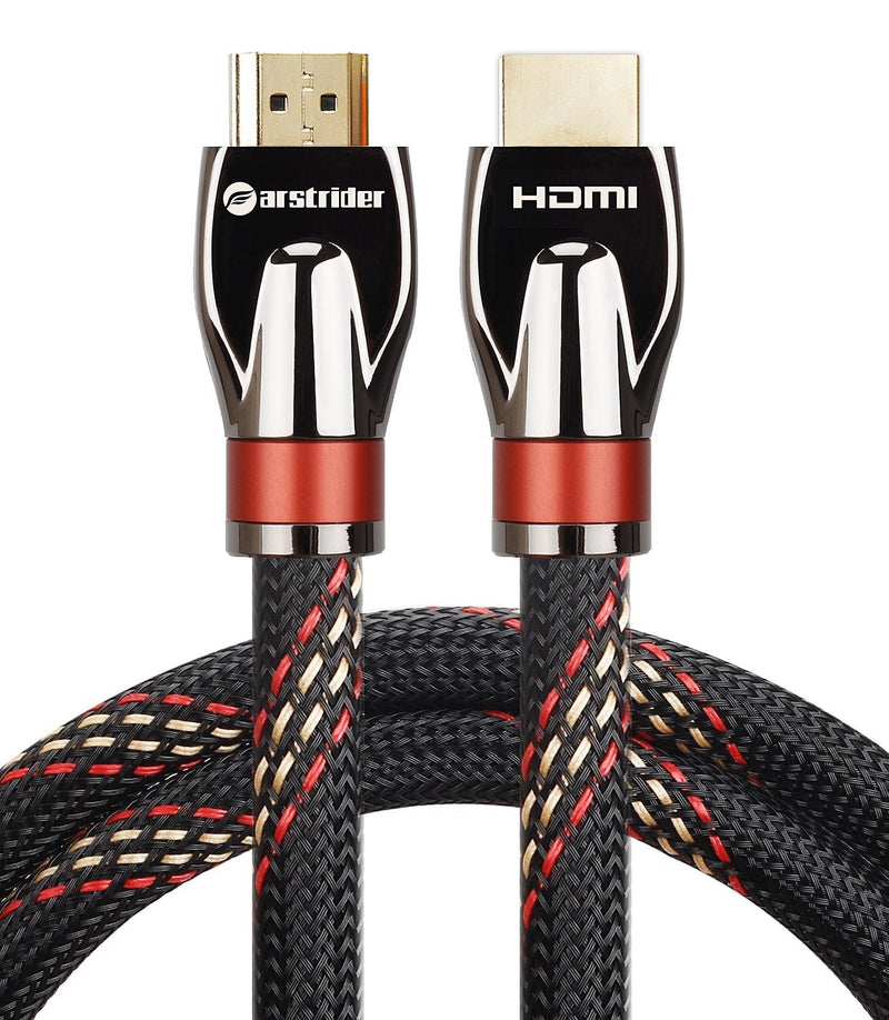4K HDMI Cable/HDMI Cord 15ft - Ultra HD 4K Ready HDMI 2.0 (4K@60Hz 4:4:4) - High Speed 18Gbps - 26AWG Braided Cord-Ethernet/3D/ARC/CEC/HDCP 2.2/CL3 by Farstrider 15 Feet Red