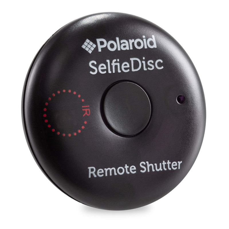 Polaroid SelfieDisc Enhanced IR Remote Shutter Release for SLR Cameras & Bluetooth Enabled Digital Cameras Compatible w/iOS, Android, Canon, Nikon, Sony, Pentax - Includes FREE Mobile App