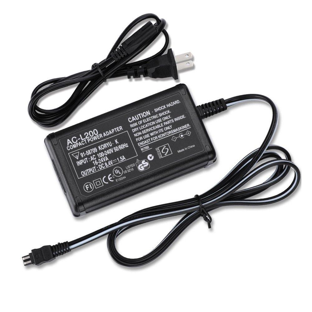 AC-L200C AC Power Adapter Charger compatible sony HDR-SR12, DCR-SR42, DCR-SR45, DCR-SR46, DCR-SR47, DCR-SR68, DCR-SX40, DCR-SX41, DCR-SX44, DCR-SX45, DCR- SX60, DCR-SX63 SX65 SX85 Handycam Camcorder