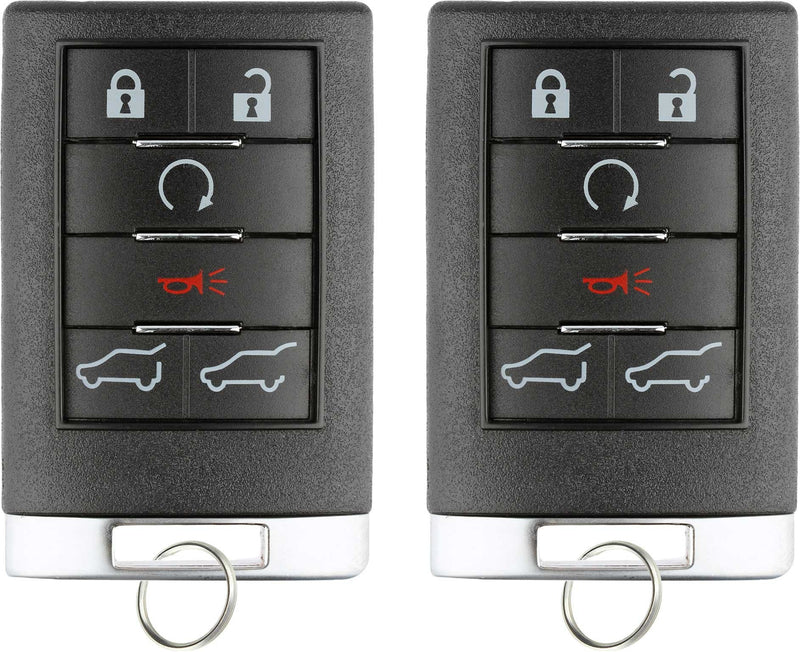 KeylessOption Keyless Entry Remote Control Car Key Fob Replacement for Cadillac Escalade ESV, EXT (Pack of 2)