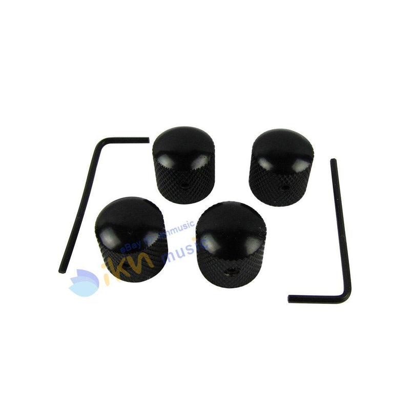 IKN 4pcs Black Dome Guitar Knob Screw Style with Spanner Tone Volume Speed Control Knobs for Guitar Bass