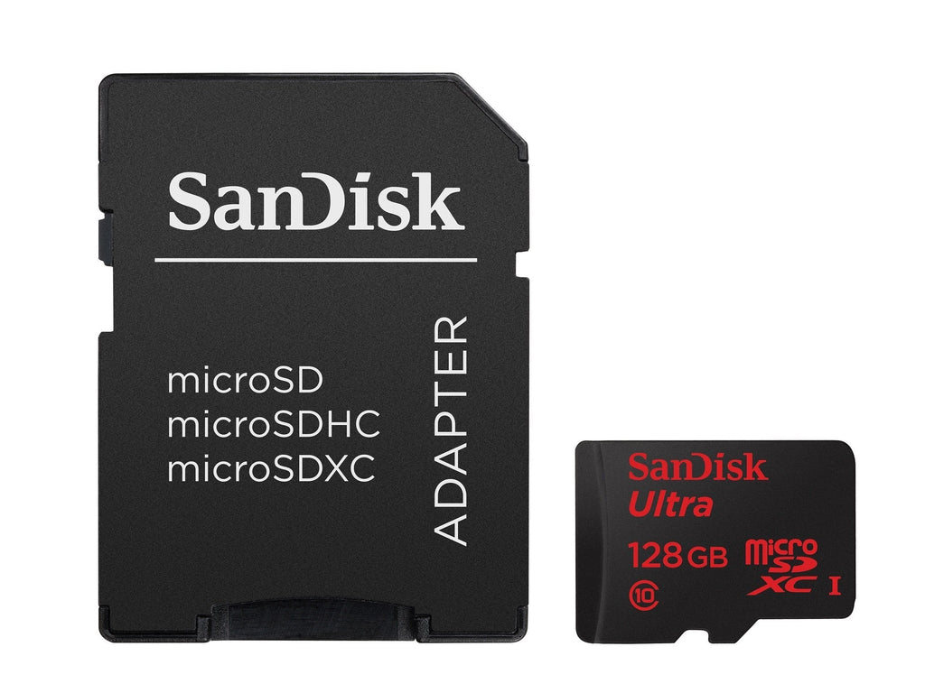 SanDisk Ultra 128GB microSDXC UHS-I Card with Adapter, Black, Standard Packaging (SDSQUNC-128G-GN6MA)