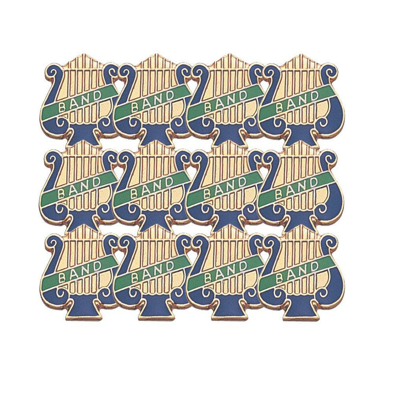 1 Inch Band Music Lyre Lapel Pin - Package of 12, Poly Bagged