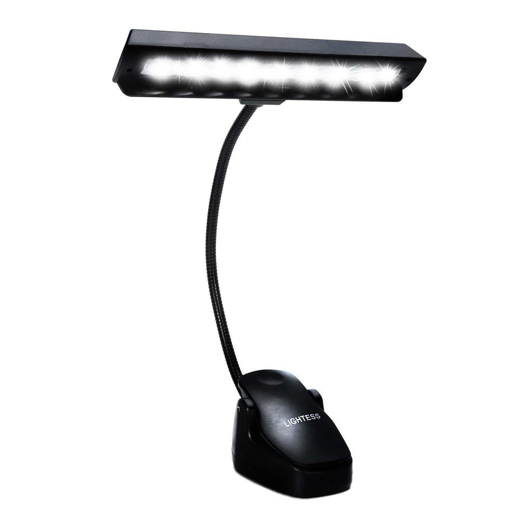 Lightess Music Stand Lights Clip on Book Lights Piano LED Reading Lamp USB Desk Lamp, Black