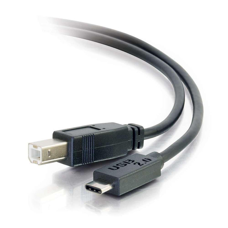 C2G USB Cable, USB 2.0 Cable, USB C to B Cable, Black, 12 Feet (3.65 Meters), Cables to Go 28861 USB C to Standard B