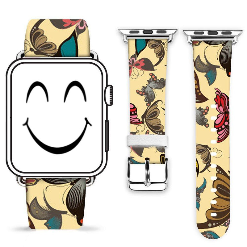 Leopard Band for iWatch 42mm 44mm,Gifun Leather Band Replacement Band Strap for iWatch 44mm 42mm Series 6/5/4/3/2/1 - Vivid Leopard Skin 42mm/44mm