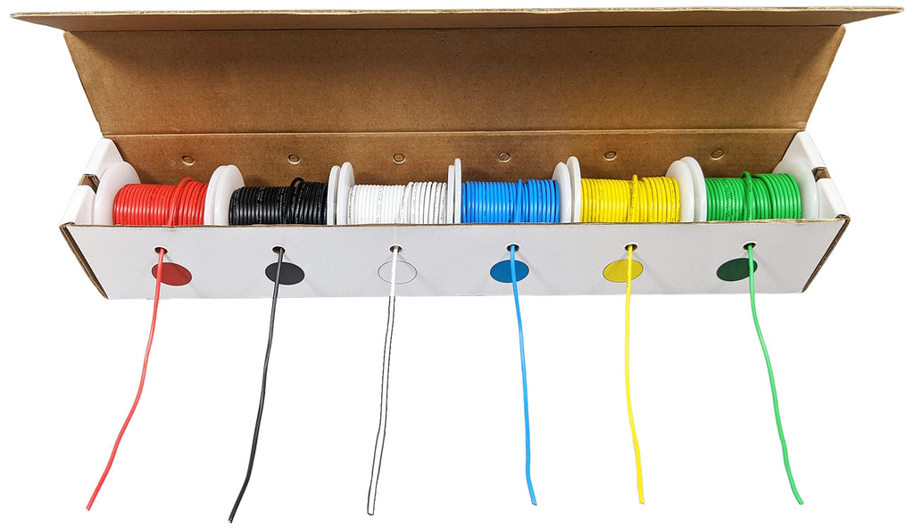 18 Gauge Stranded Hook-Up Wire Kit - Includes 6 Different Colored 25 Foot Spools - by EX ELECTRONIX EXPRESS