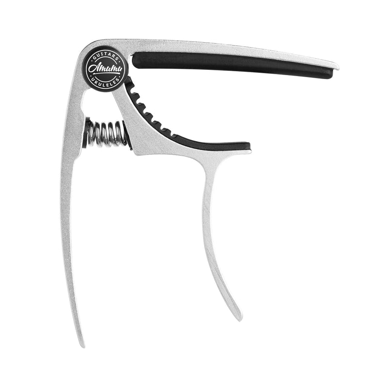 Amumu FC10 Guitar Capo for Acoustic and Electric Guitar, bass, Ukulele -Silver Silver