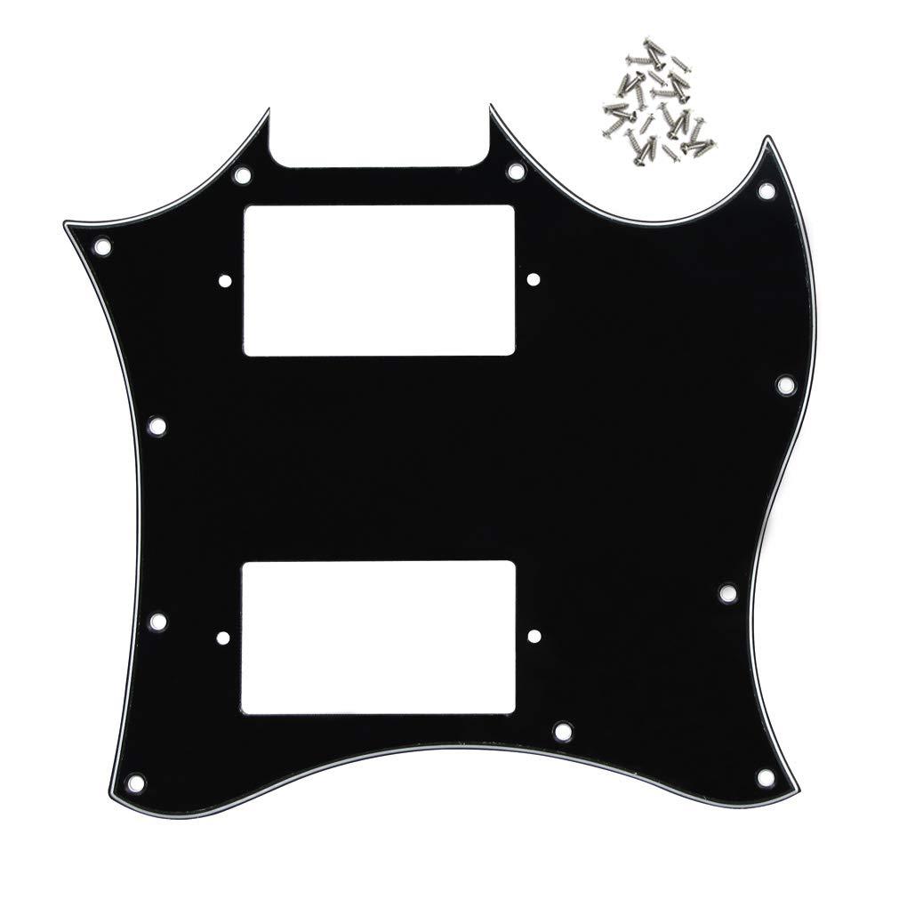 IKN Full Face SG Pickguard Guitar Scratch Plate with Screws Fit SG Guitar Epiphone SG G310 Part, 3Ply Black