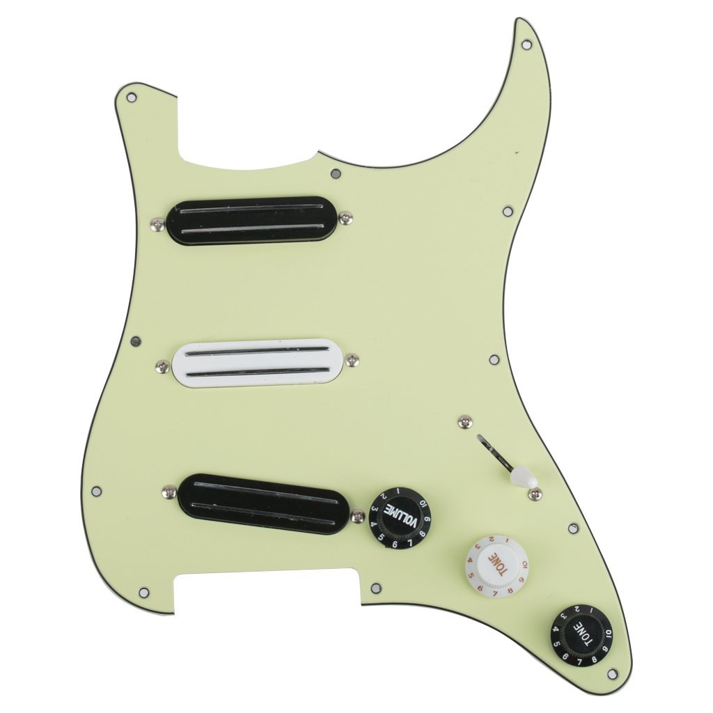 Surfing Triple Rails Loaded Prewired Pickguard Electric Guitar Guard Plate - Mint Green