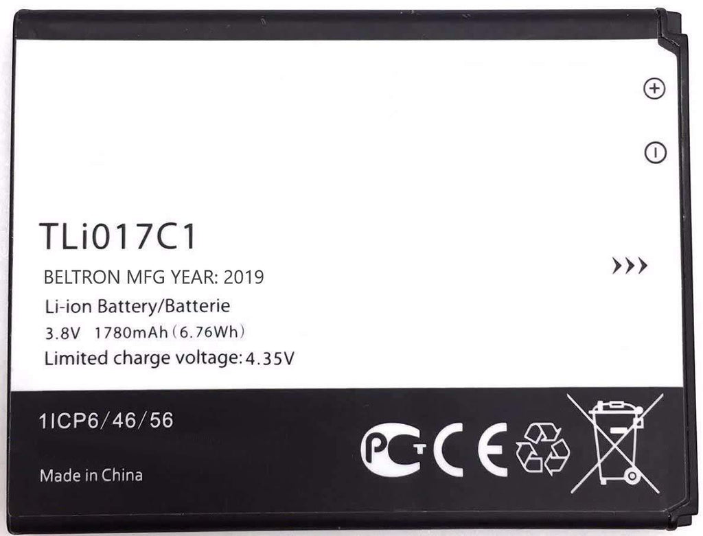 New 1780 mAh TLi017C1 BELTRON Replacement Battery for Alcatel GreatCall Jitterbug Flip Phone, Dawn 5027B (Boost Mobile/Virgin Mobile), Ideal 4060A (AT&T), Streak 4060O (Cricket)