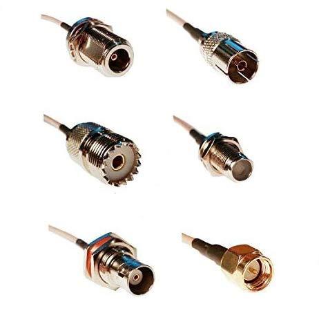 RTL-SDR Blog SMA Male to SMA M, BNC F, Type N F, Type F F, UHF F, PAL F RG316 20cm Pigtail Adapters Kit