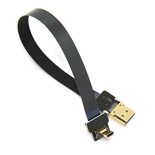 CY 20cm 90 Degree up Angled FPV Micro HDMI Male to HDMI Male FPC Flat Cable for GOPRO Multicopter Aerial Photography