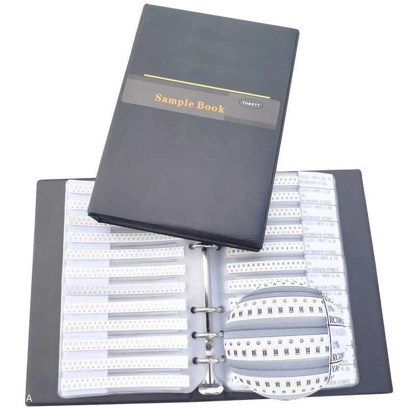 Yobett 0402 0R - 20M 178 Values(50pcs/Value) 1% Resistor kit 8900pcs All Series SMD Resistor Combo Sample Book Kit SMT Pack Box Book RoHS 0402 (0R-20M ) Resistors