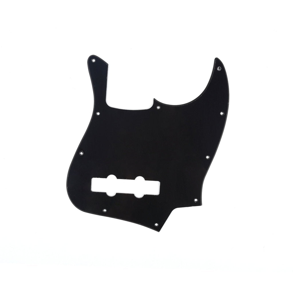 Musiclily 10 Hole JB Bass Pickguard for Fender US/Mexico Made Standard Jazz Bass, 1Ply Black