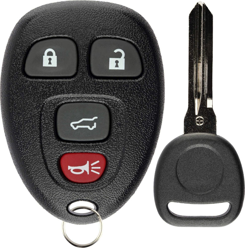 KeylessOption Keyless Entry Remote Control Car Key Fob Replacement for 15913416 with Key black