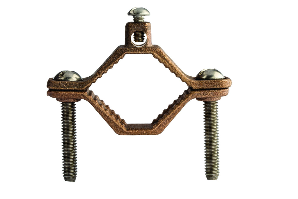 NSi Industries G-2-SDB-SB Heavy Duty Direct Burial Bronze Ground Clamp for 1.25"-2" Pipe, Silicon Bronze Hardware