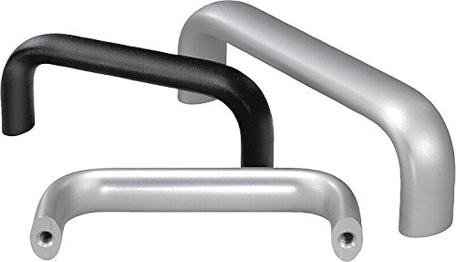 Kipp 06920-1200108 Aluminum Oval Pull Handle with M8 Internal Thread, Black Powder-Coated Finish, 120 mm Length, Metric, 55 mm Height
