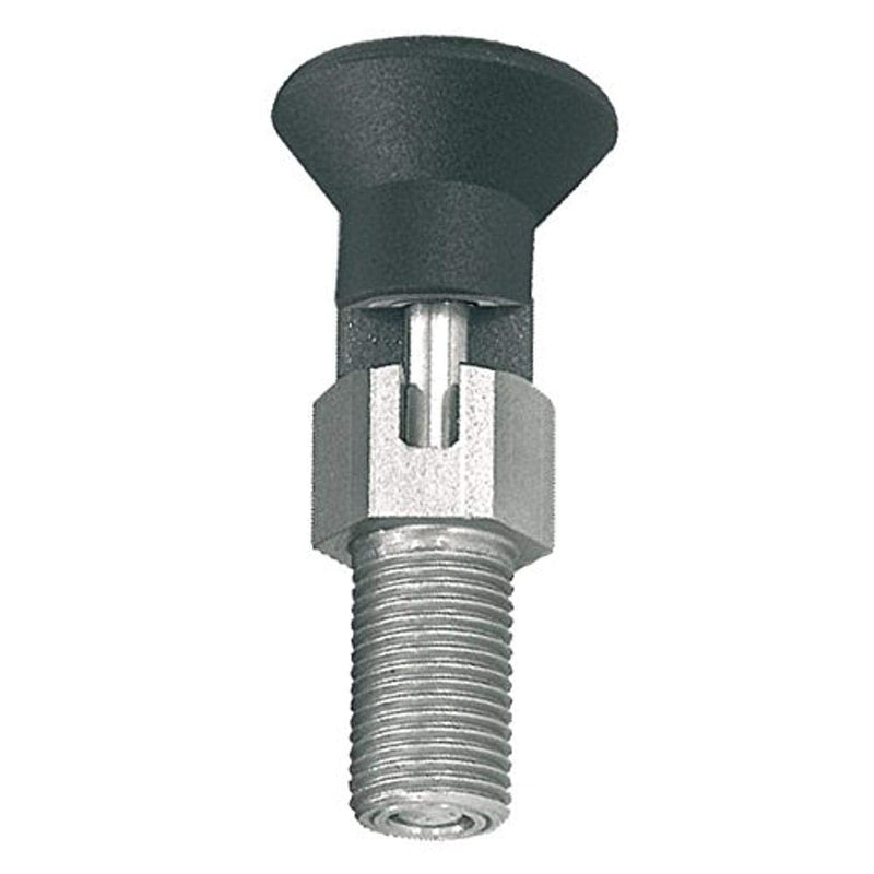Kipp 03089-13308A6 Stainless Steel Indexing Plunger, Natural Finish, Pull Knob, C Style, Locking Pin Not Hardened, Inch, 5/8-11" Thread, 68 mm Length