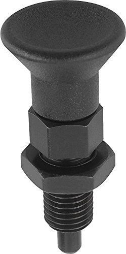 Kipp 03089-22412AO Steel Indexing Plunger with Extended Locking Pin, Black Oxide Finish, Pull Knob, B Style, Locking Pin Hardened, Inch, 3/4-16" Thread, 84 mm Length