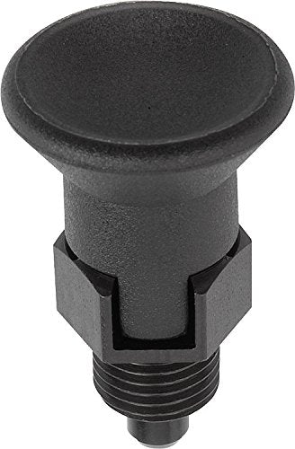 Kipp 03089-17004AK Stainless Steel Indexing Plunger, Natural Finish, Short Version, Pull Knob, C Style, Locking Pin Not Hardened, Inch, 5/16-24" Thread, 29.5 mm Length