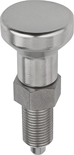 [AUSTRALIA] - Kipp 03089-111412 Stainless Steel Indexing Plunger, Natural Finish, Pull Knob, A Style, Locking Pin Not Hardened, Metric, M20 x 1.5 Thread, 87 mm Length 