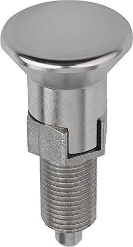 Kipp 03089-113903 Stainless Steel Indexing Plunger, Natural Finish, Pull Knob, C Style, Locking Pin Not Hardened, Metric, M6 x 0.75 Thread, 31.5 mm Length