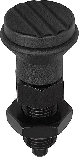 Kipp 03090-14105AL Stainless Steel Indexing Plunger, Natural Finish, Pull Knob, D Style, Locking Pin Not Hardened, Inch, 3/8-24" Thread, 47 mm Length