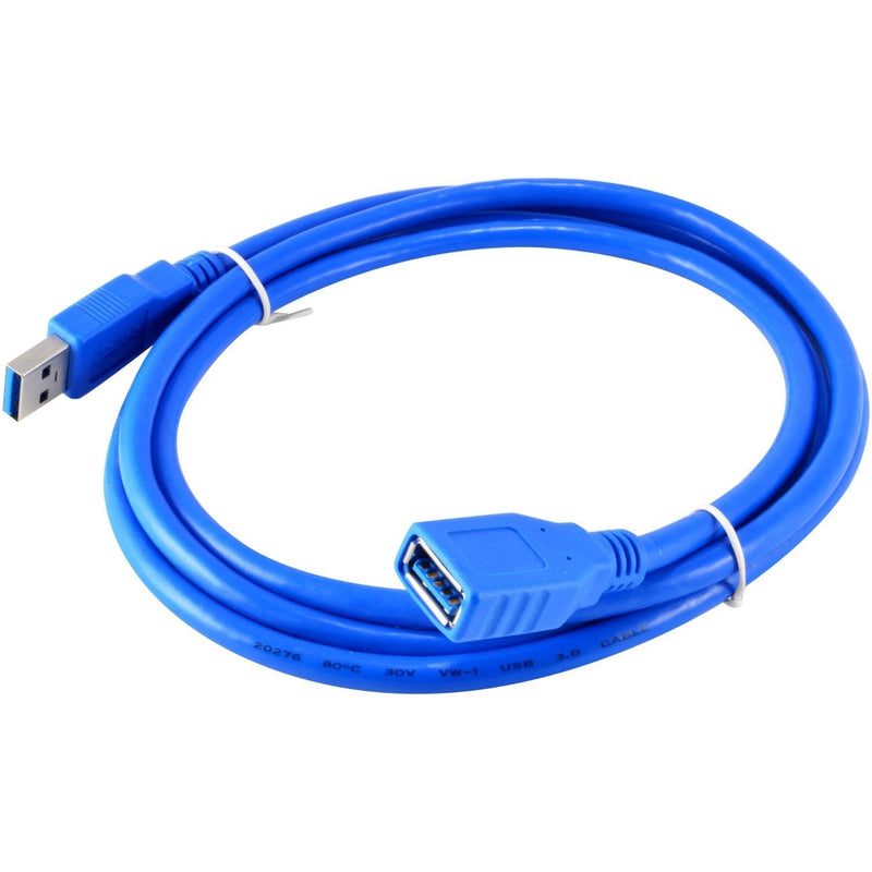 JacobsParts USB 3.0 Extension Cable Standard Type A Male to Female, Blue - 1.5 Meters (5 Feet) 5 Feet