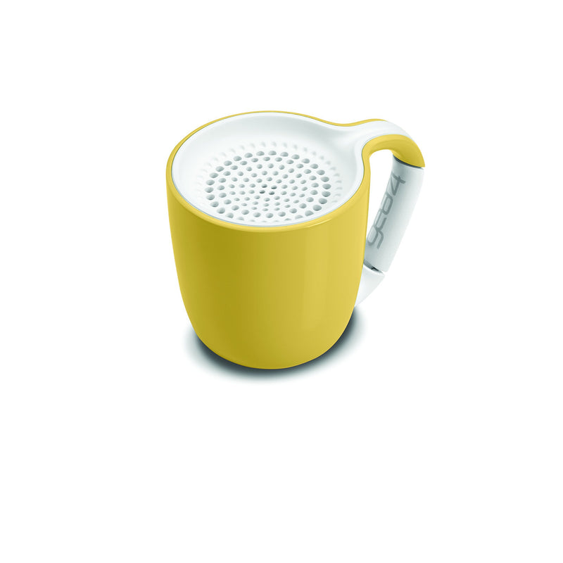 GEAR4 Espresso Small Coffee Cup Style Bluetooth Speaker with Carabineer Handle Clip (Yellow) Yellow