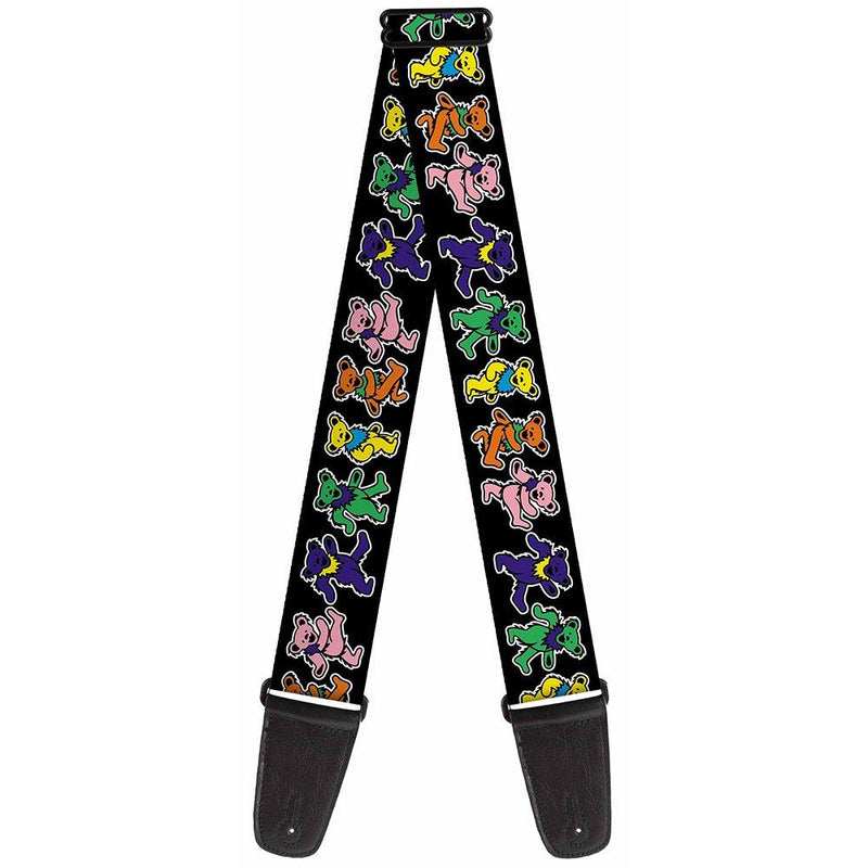 Buckle-Down Guitar Strap - Dancing Bears Black/Multi Color - 2" Wide - 29-54" Length