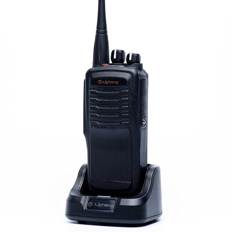 LISHENG LS-A8 Two Way Radio Rechargeable High Power 8W Long Range 5 Miles UHF 400-470MHz Walkie Talkies Include 2000mAh Li-ion Battery (Black, Set of 1)