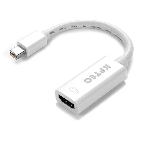 KPTEC Ultimate Mini DP (Thunderbolt) to HDMI Adapter, Compact 1080p Mini Display (mDP) Converter for MacBook Air, MacBook Pro, iMac, iMac Mini, Surface Pro Series - White Mini DP to HDMI(Female)