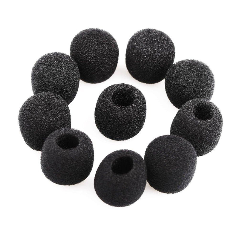 Tinksky 15pcs Small Foam Mic Windshiled Windscreen Covers for Lavalier Lapel Microphone (Black)