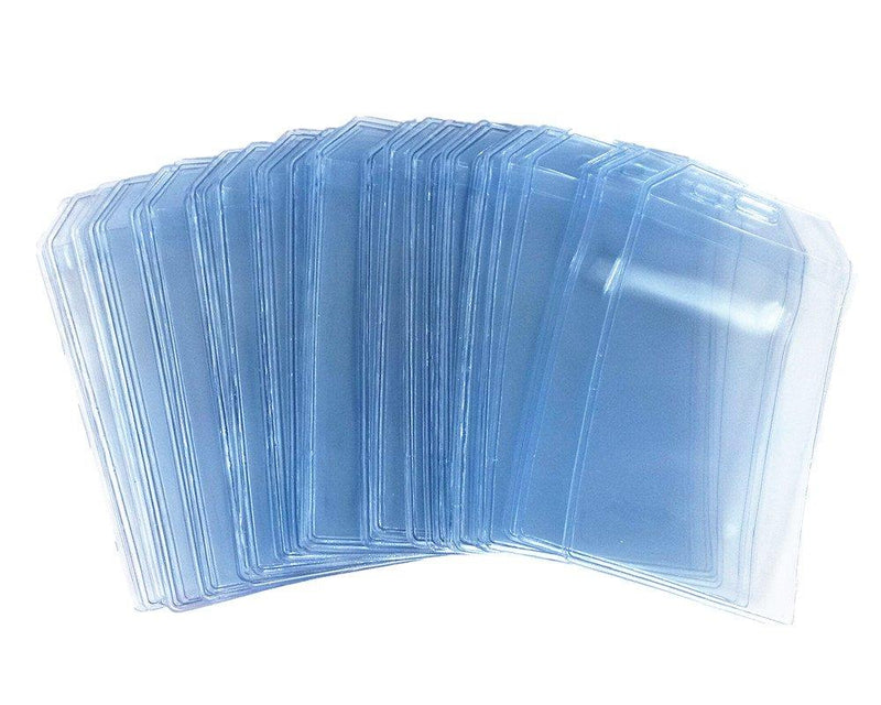 yueton 50pcs Clear Vertical Name Tag Business ID Badge Card Holder