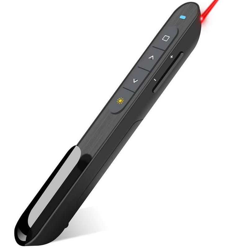 DinoFire Presentation Clicker with Red Laser Pointer, 100FT USB Presentation Remote Control, Volume Control Hyperlink Wireless Presenter Remote, Slide PowerPoint Clicker for Mac/Computer/Laptop A&BL