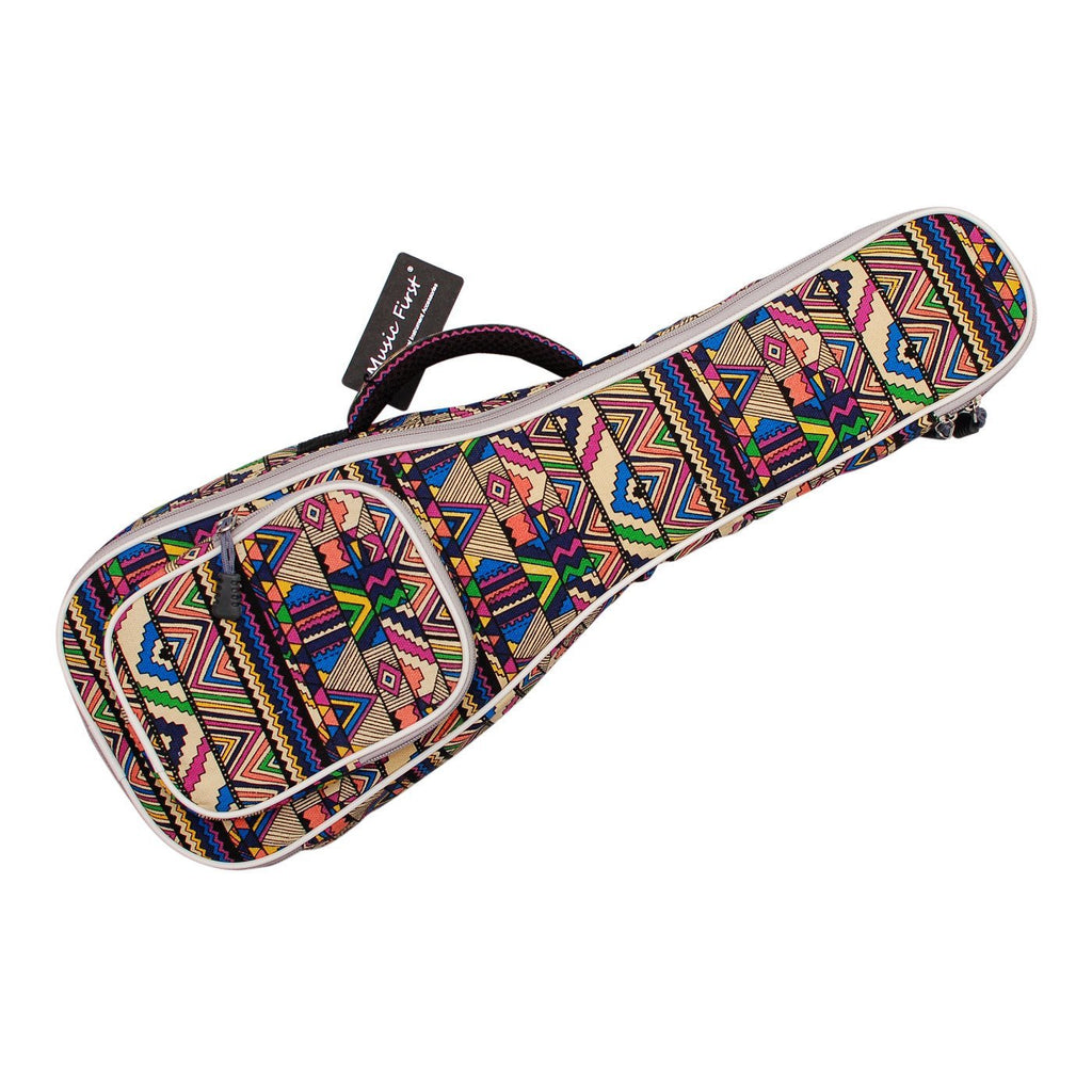 MUSIC FIRST Cotton 23" Concert 3D Geometric Patterned Ukulele Bag Ukulele Cover Ukulele Case Version 2.0