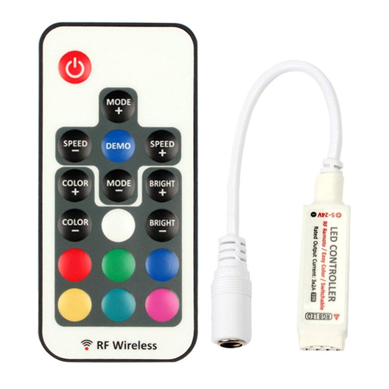 [AUSTRALIA] - RGBZONE DC 5V-24V 12A RGB LED Controller with 17-Key RF Wireless Remote Control Dimmer for 5050 3528 5630 LED Strip Lights 