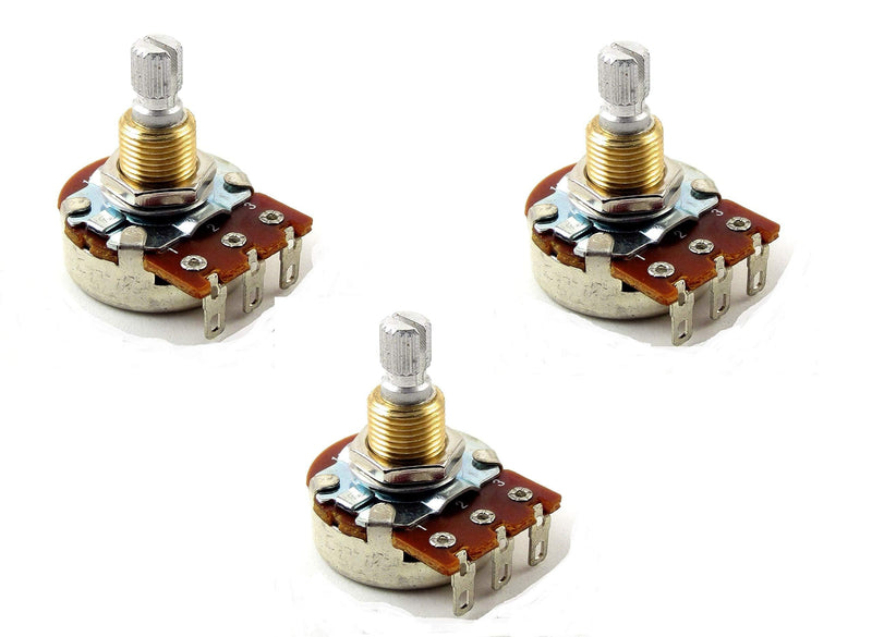 Bourns 250K SHORT Shaft Audio Potentiometers - Set of Three (3X)