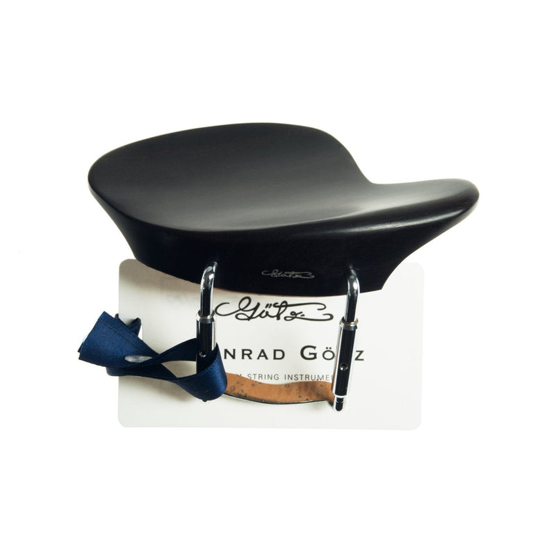 Conrad Gotz ZK4253 Original Chinrest for Violin 4/4, Hamburg Ebony with Closed Style Brackets