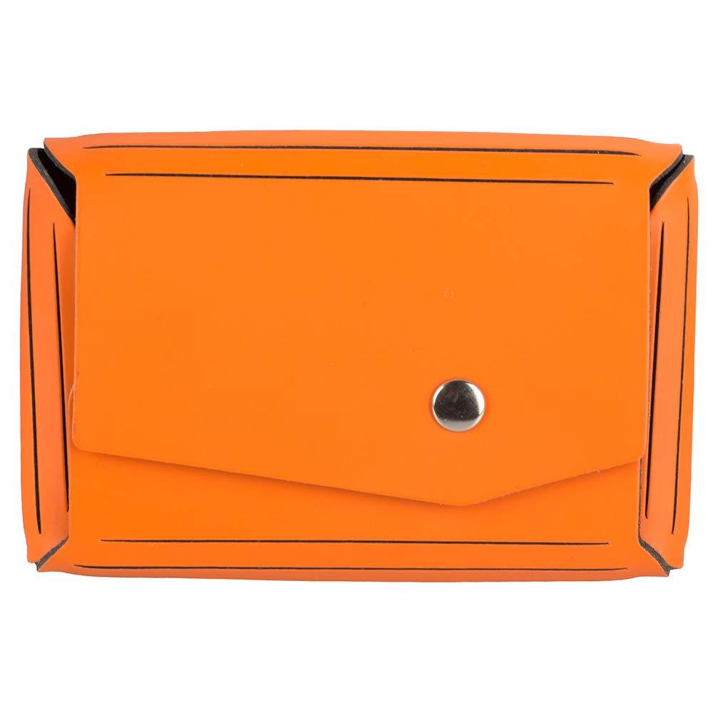 JAM PAPER Italian Leather Business Card Holder Case with Angular Flap - Orange - Sold Individually